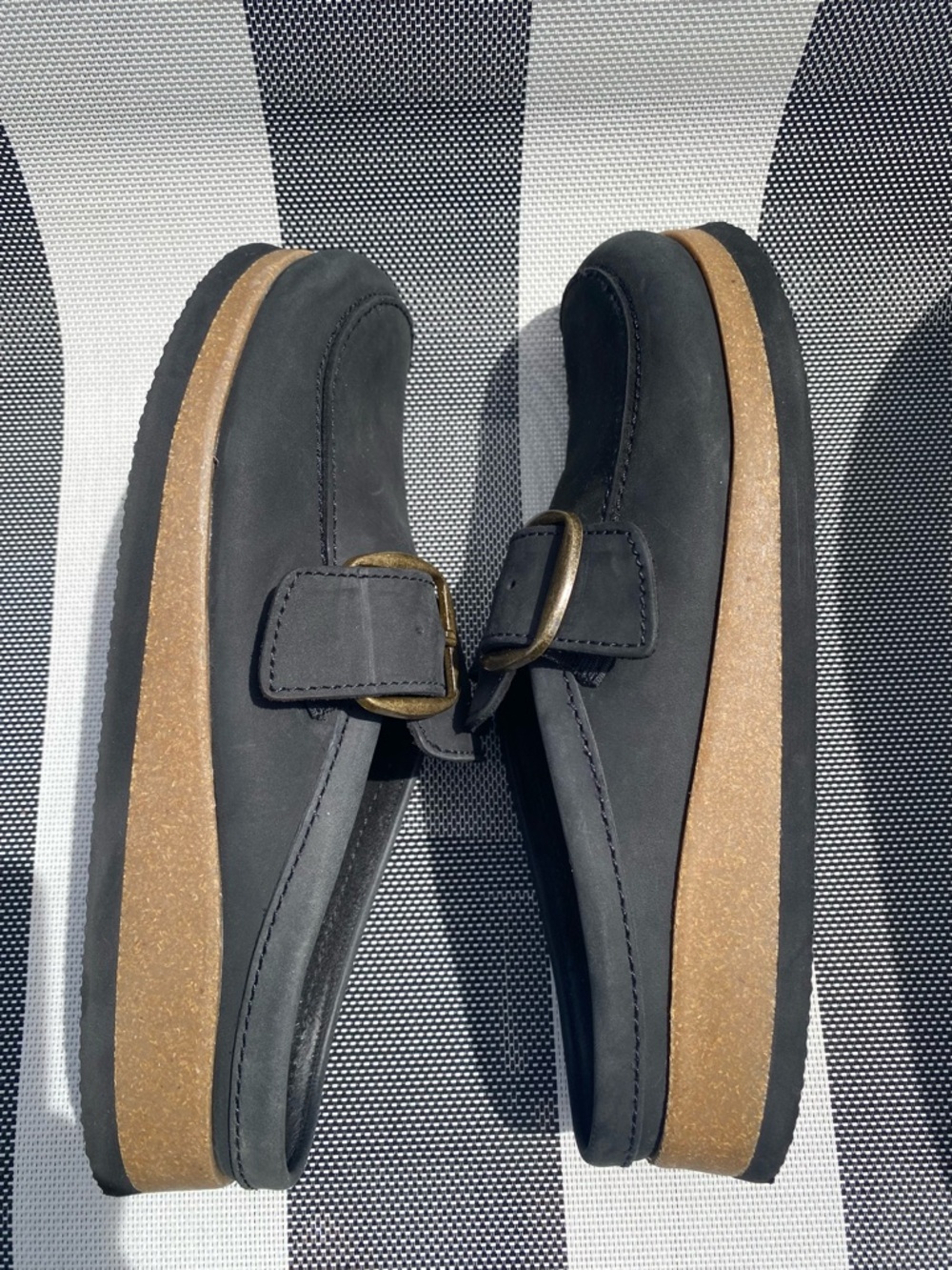 White Mountain Black Slip-On Mule Clogs with Buckle Detail - Picture 2 of 4